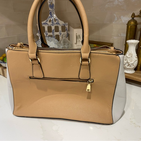 Striped Tan and Black Women's Handbag - Picture 2 of 6